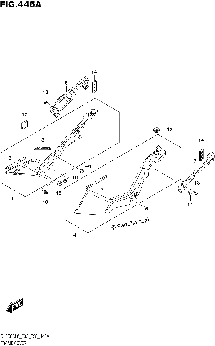 Diagrama de 445A FRAME COVER
