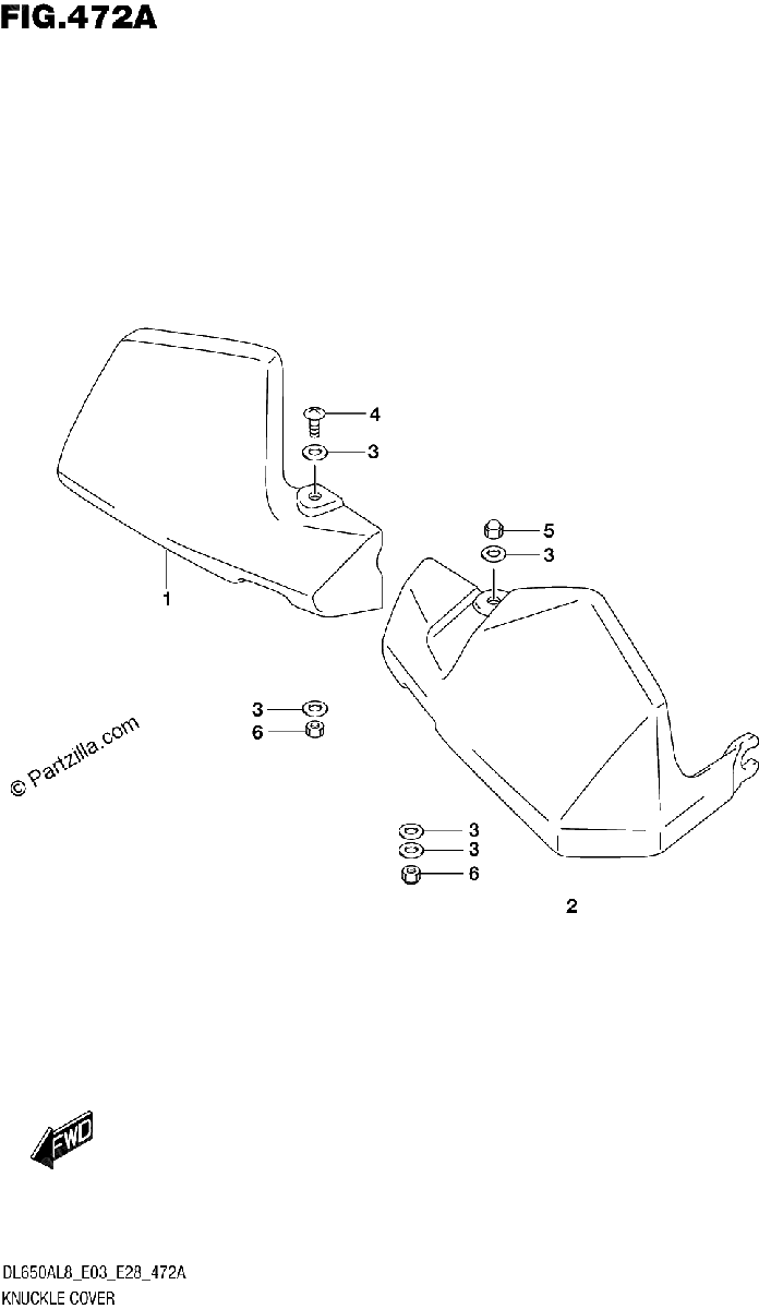 Diagrama de 472A KNUCKLE COVER DL650XA