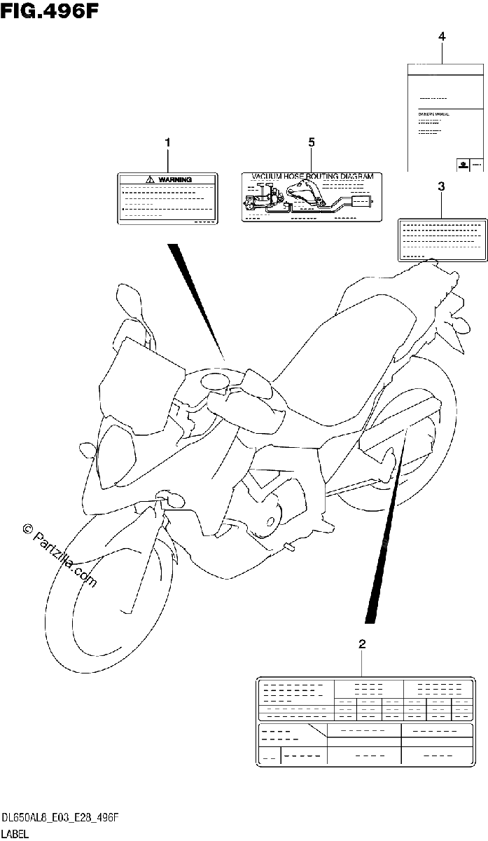 Diagrama de 496F LABEL DL650XA E33