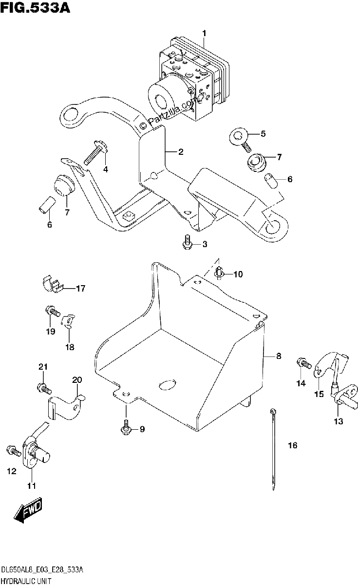 Diagrama de 533A HYDRAULIC UNIT
