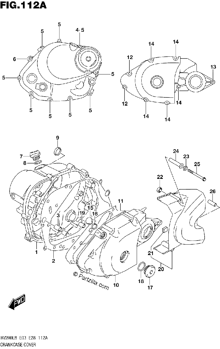 Diagrama de 112A CRANKCASE COVER