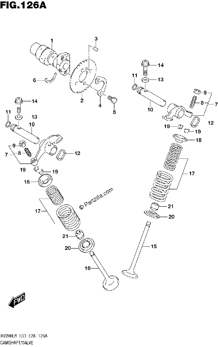 Diagrama de 126A CAMSHAFT VALVE