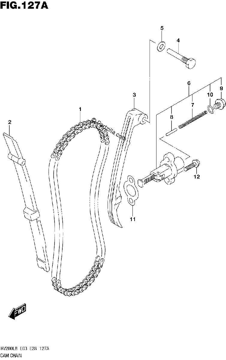 Diagrama de 127A CAM CHAIN
