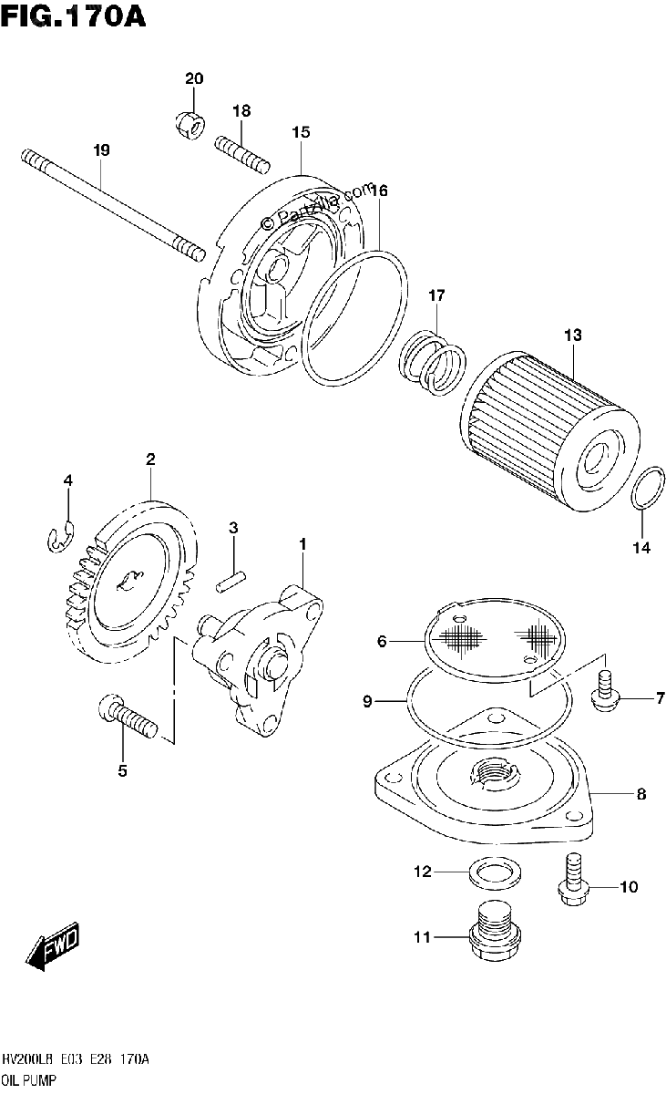 Diagrama de 170A OIL PUMP