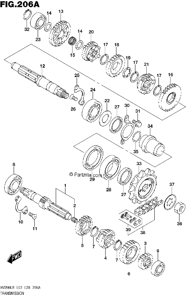 Diagrama de 206A TRANSMISSION