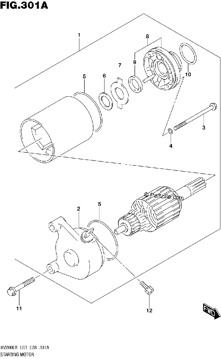 Diagrama de 301A STARTING MOTOR