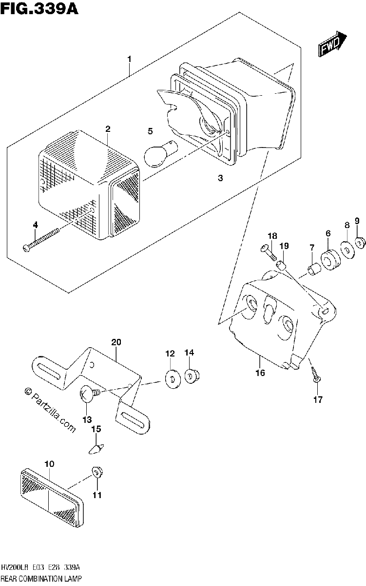 Diagrama de 339A REAR COMBINATION LAMP