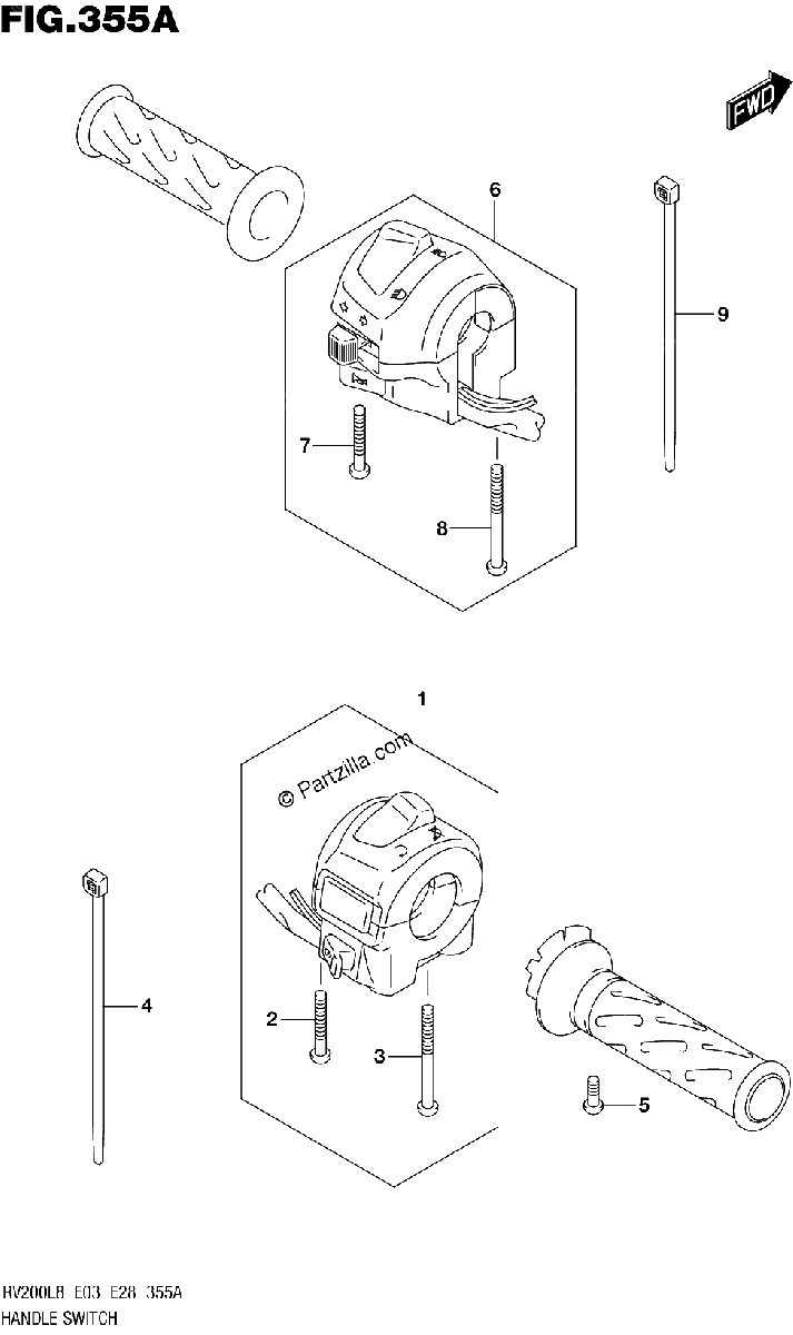 Diagrama de 355A HANDLE SWITCH