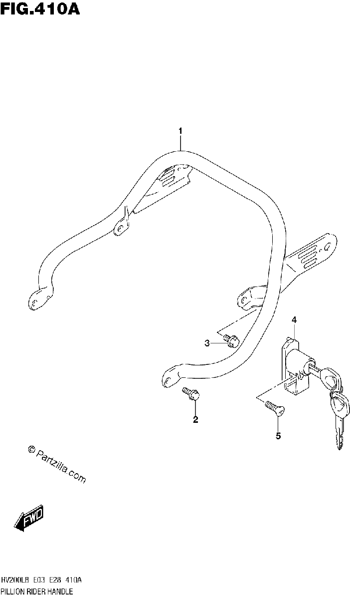 Diagrama de 410A PILLION RIDER HANDLE