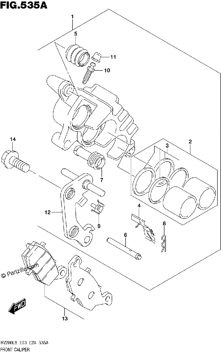 Diagrama de 535A FRONT CALIPER
