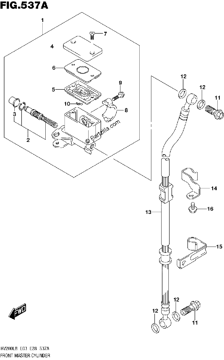 Diagrama de 537A FRONT MASTER CYLINDER