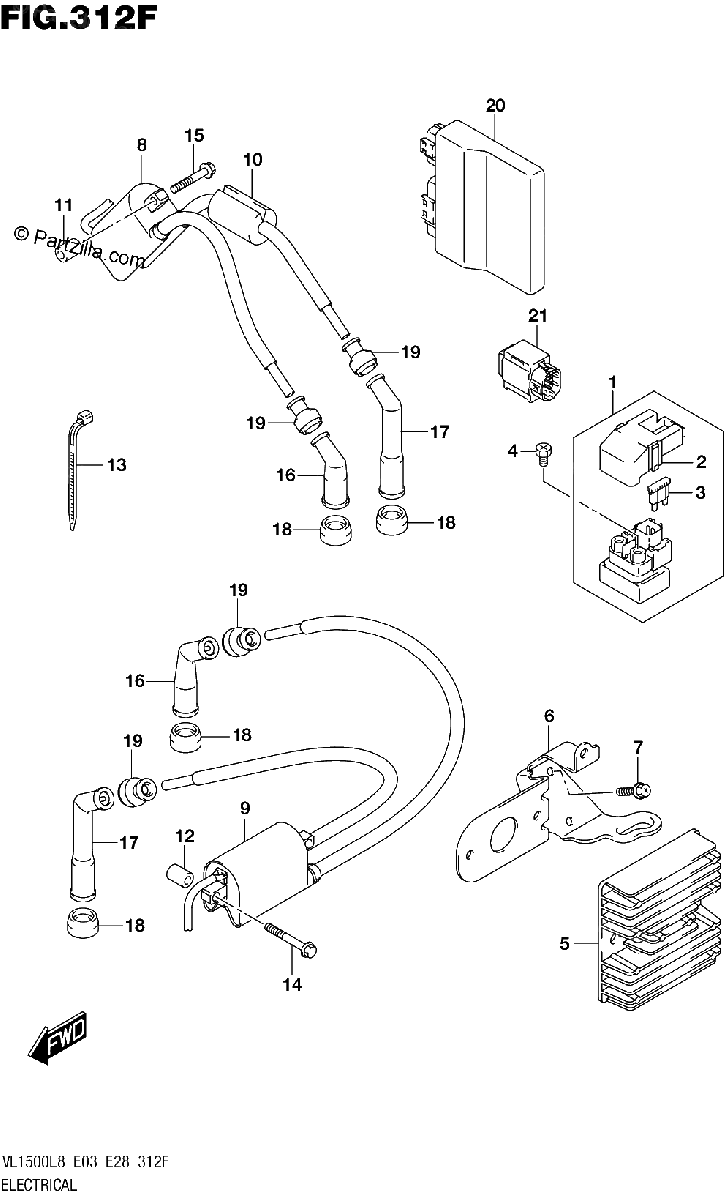 Diagrama de 312F ELECTRICAL VL1500TL8 E28