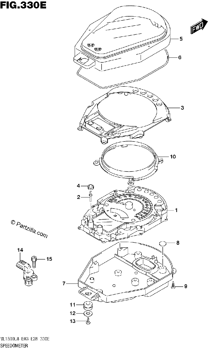 Diagrama de 330E SPEEDOMETER VL1500TL8 E03