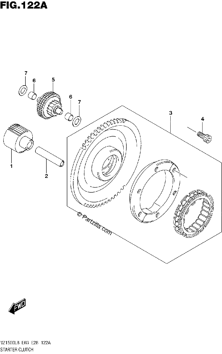 Diagrama de 122A STARTER CLUTCH