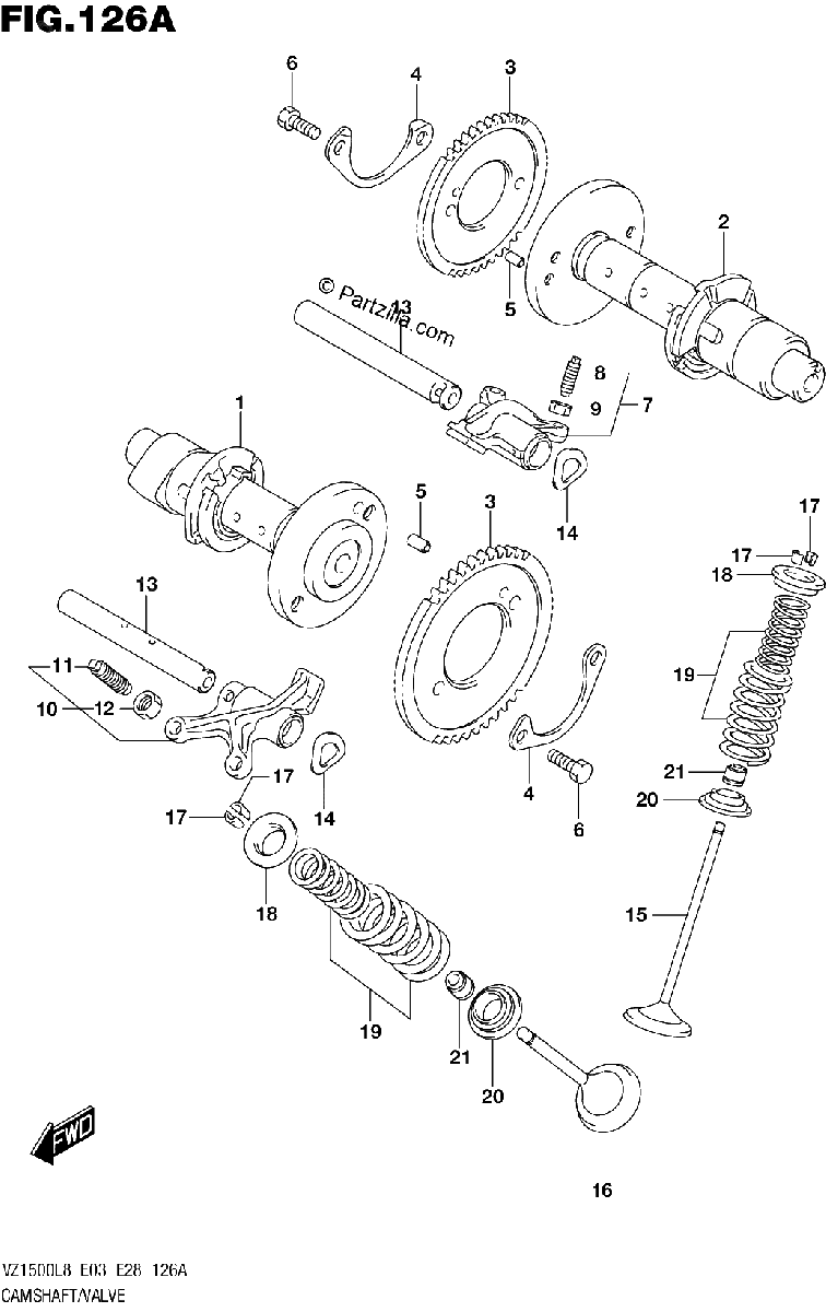 Diagrama de 126A CAMSHAFT VALVE