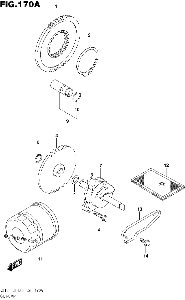 Diagrama de 170A OIL PUMP