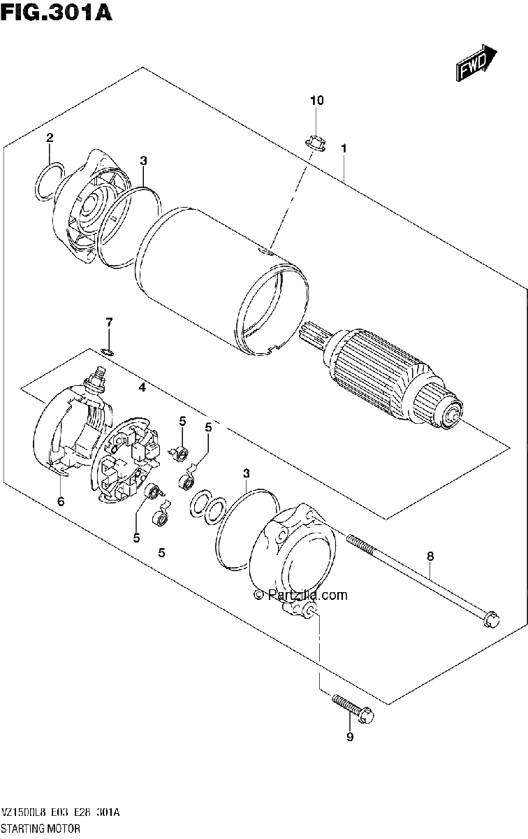 Diagrama de 301A STARTING MOTOR