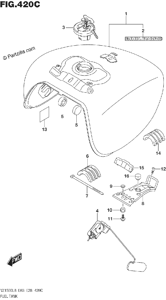 Diagrama de 420C FUEL TANK VZ1500L8 E33