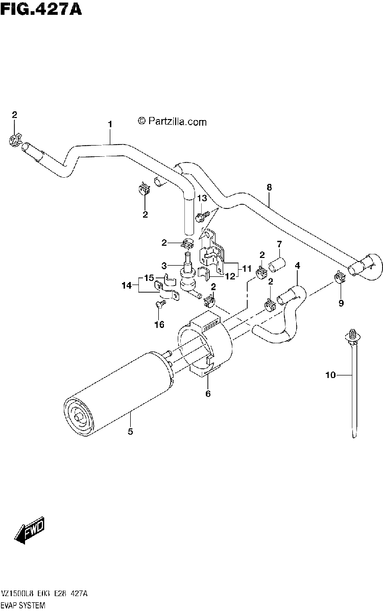 Diagrama de 427A EVAP SYSTEM VZ1500L8 E33