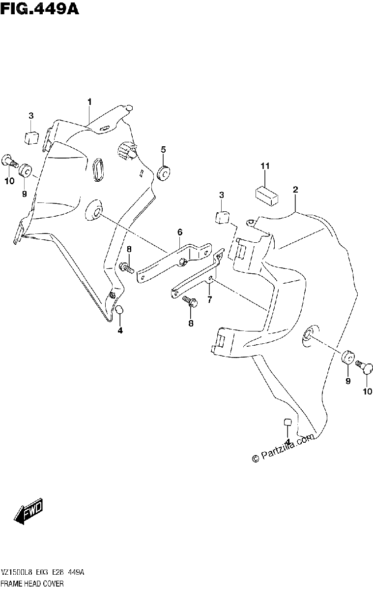 Diagrama de 449A FRAME HEAD COVER