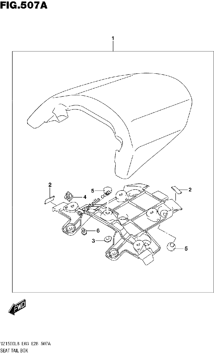 Diagrama de 507A SEAT TAIL BOX