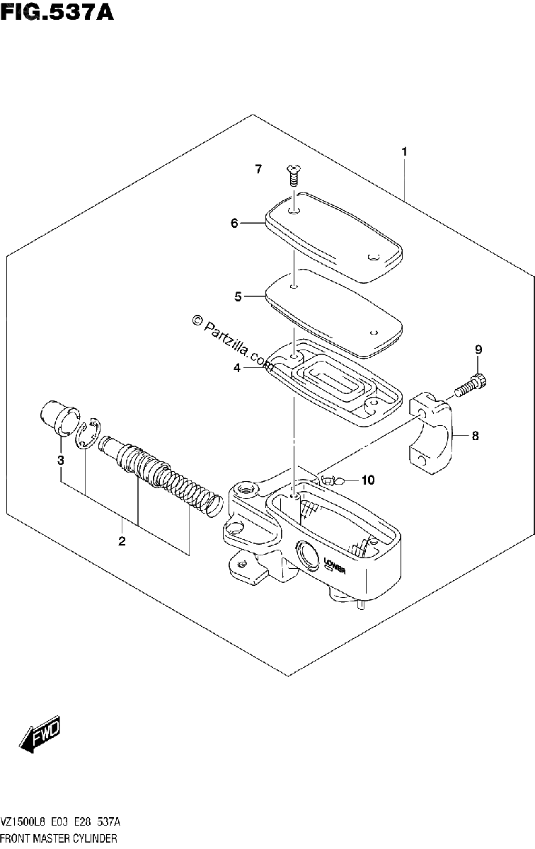 Diagrama de 537A FRONT MASTER CYLINDER