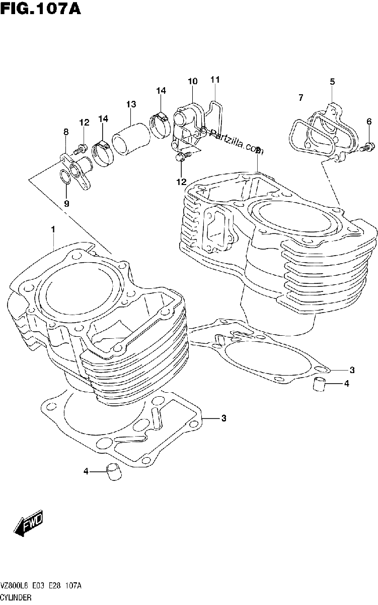 Diagrama de 107A CYLINDER
