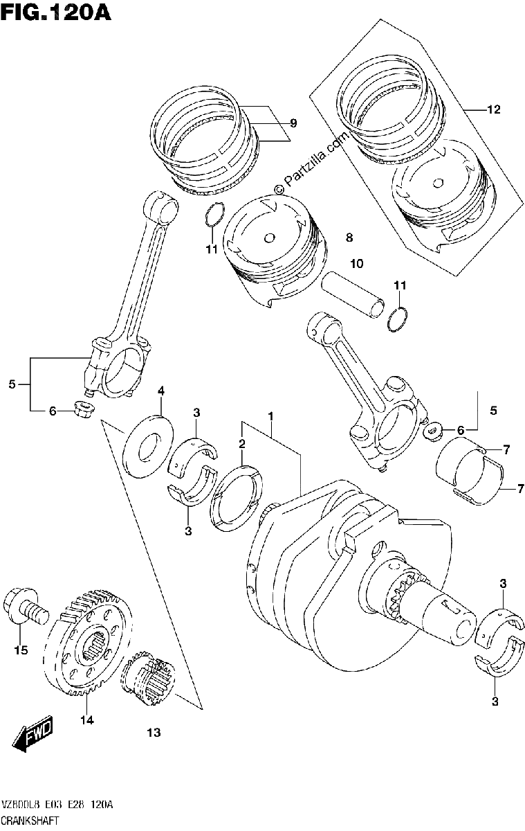 Diagrama de 120A CRANKSHAFT