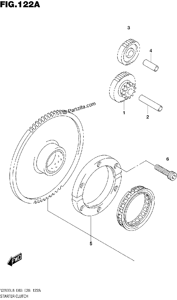 Diagrama de 122A STARTER CLUTCH