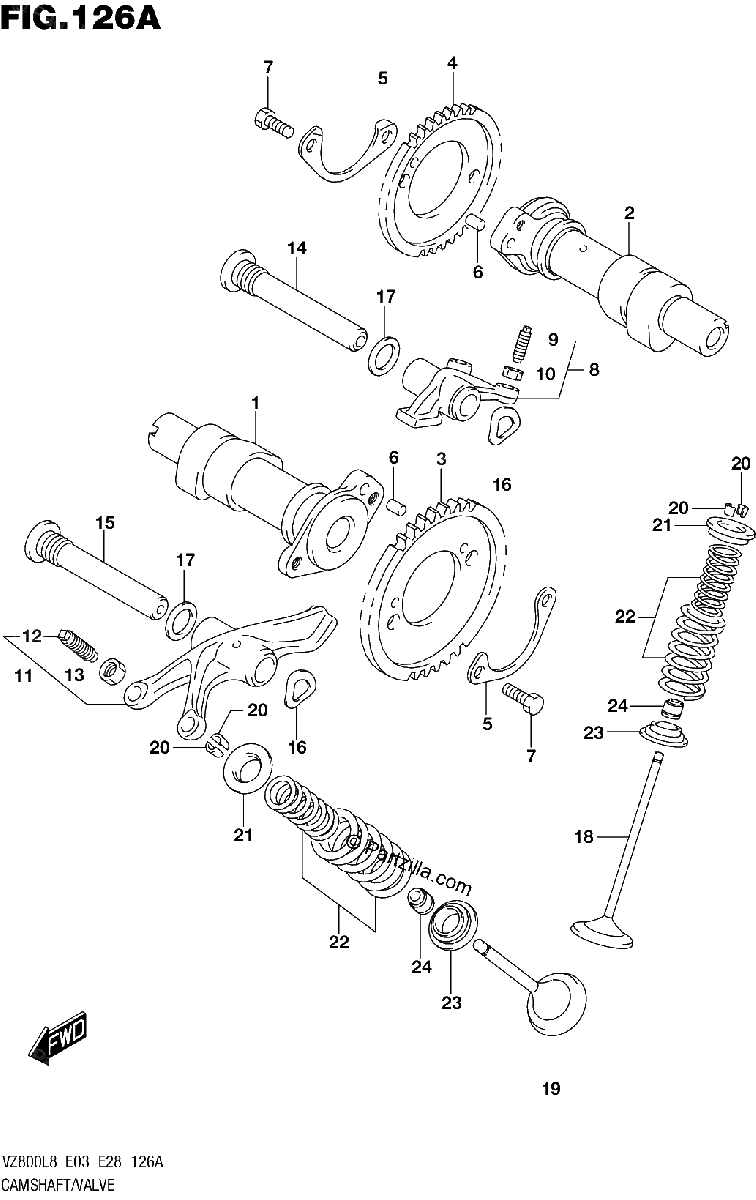 Diagrama de 126A CAMSHAFT VALVE