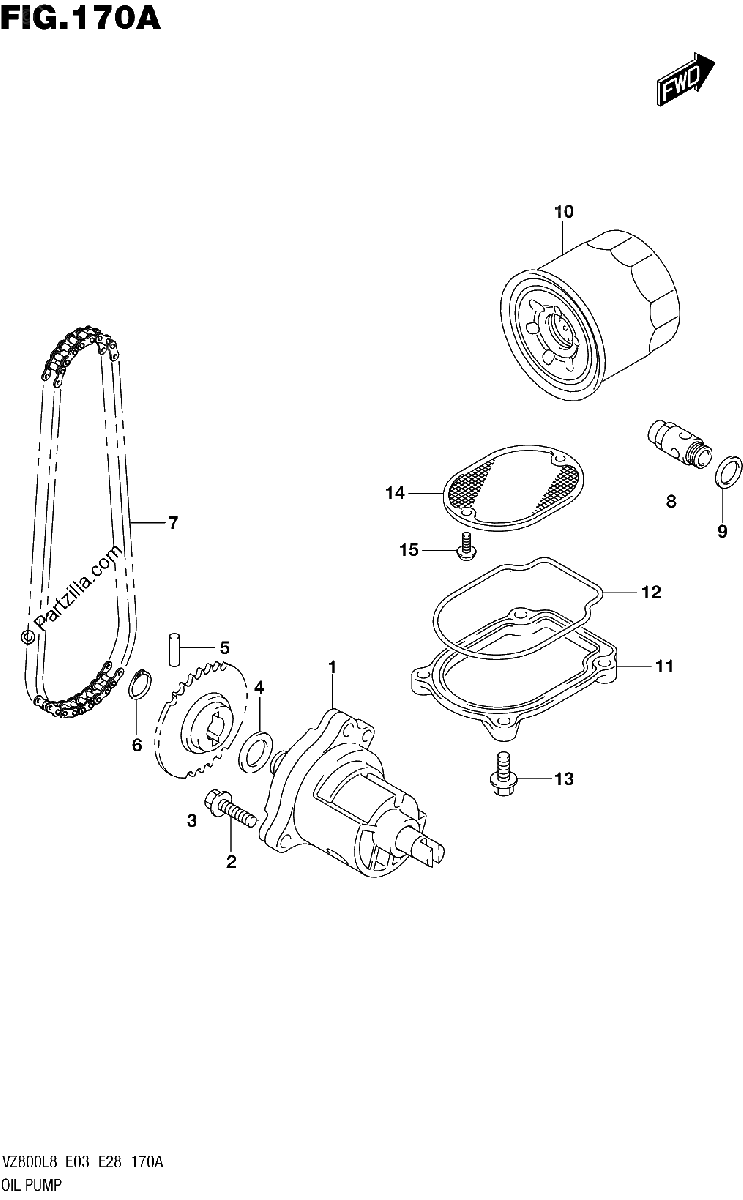 Diagrama de 170A OIL PUMP