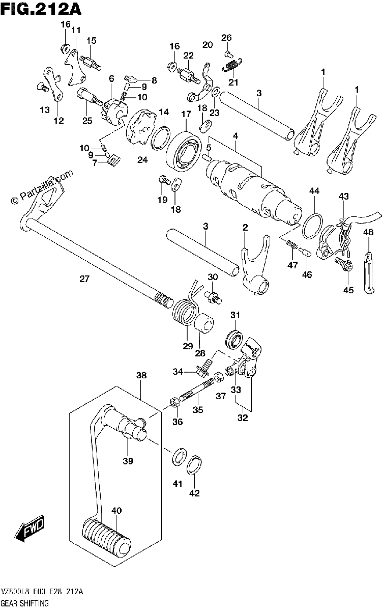 Diagrama de 212A GEAR SHIFTING
