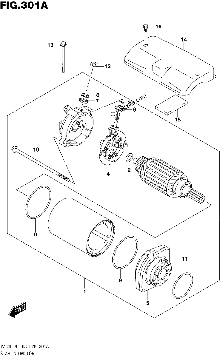 Diagrama de 301A STARTING MOTOR
