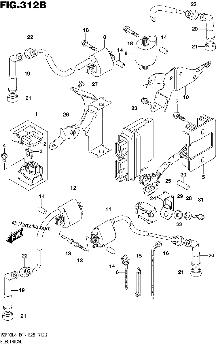 Diagrama de 312B ELECTRICAL VZ800L8 E28