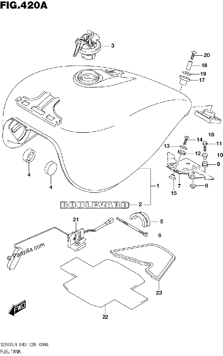 Diagrama de 420A FUEL TANK VZ800L8 E03