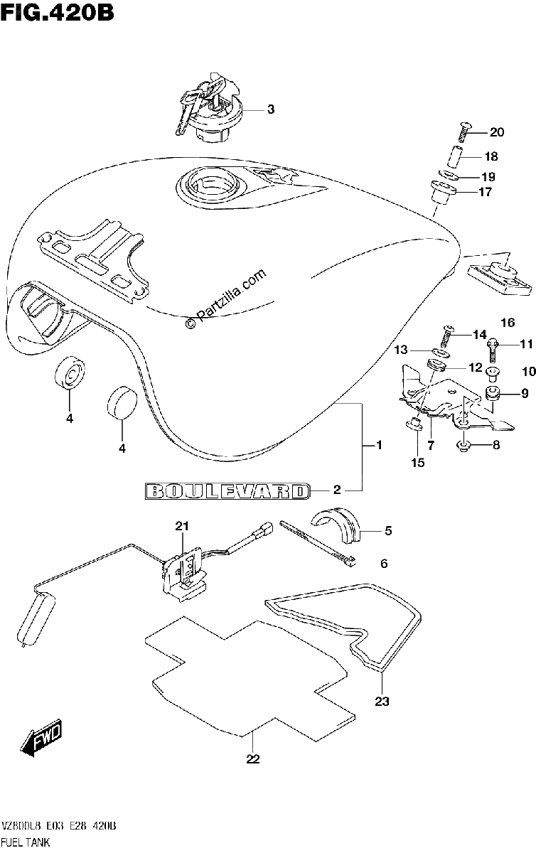 Diagrama de 420B FUEL TANK VZ800L8 E28