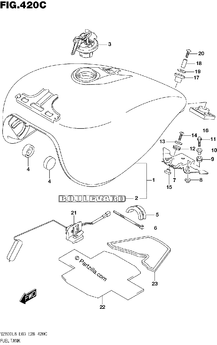 Diagrama de 420C FUEL TANK VZ800L8 E33