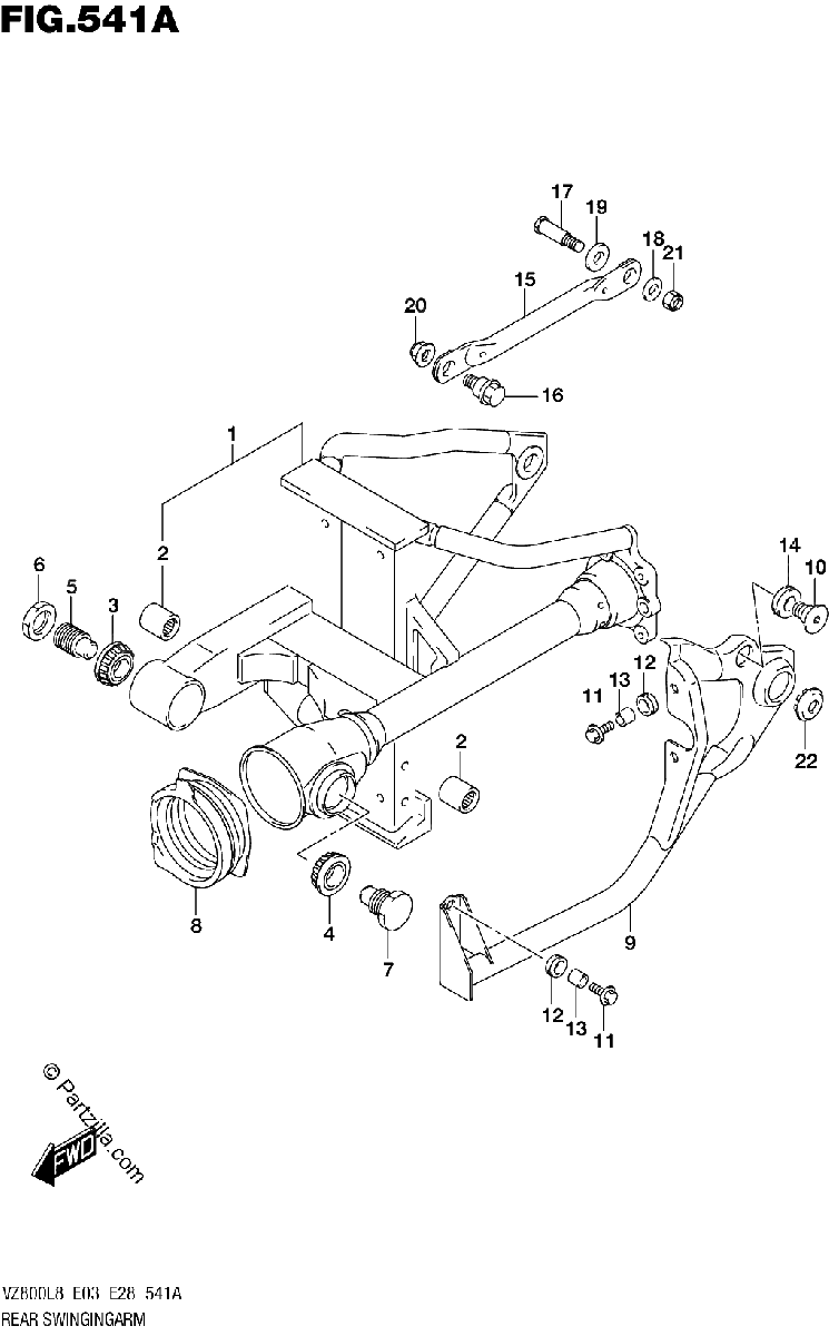 Diagrama de 541A REAR SWINGINGARM
