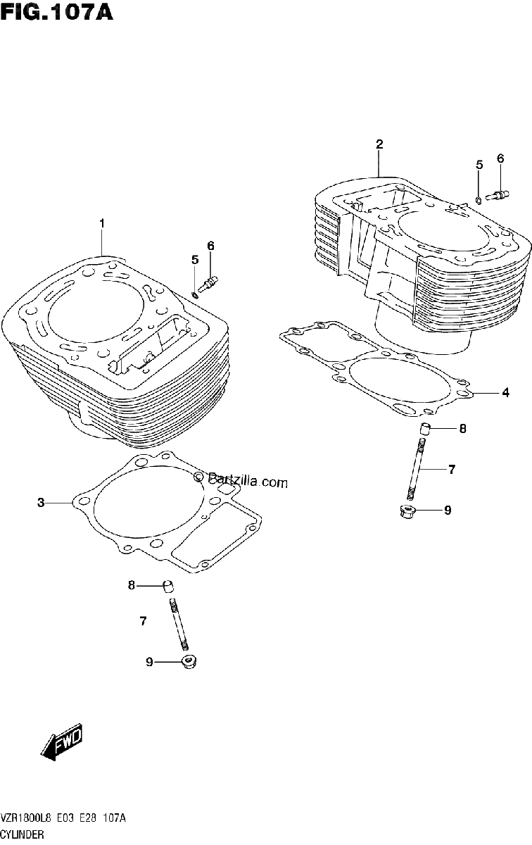 Diagrama de 107A CYLINDER