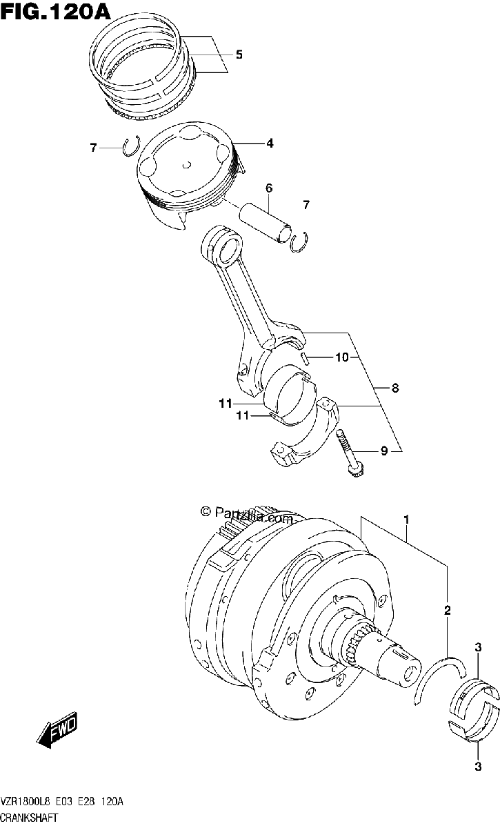 Diagrama de 120A CRANKSHAFT