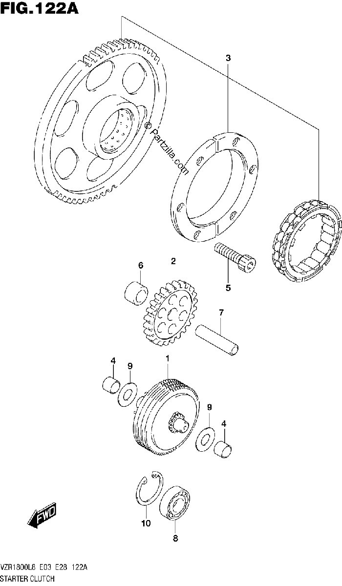 Diagrama de 122A STARTER CLUTCH