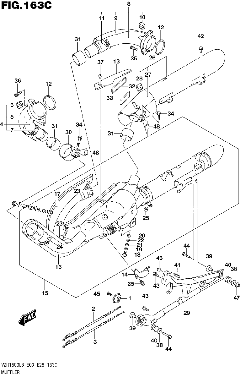 Diagrama de 163C MUFFLER VZR1800BZL8 E28