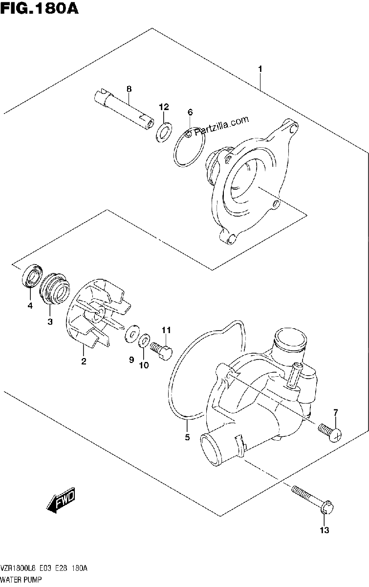 Diagrama de 180A WATER PUMP