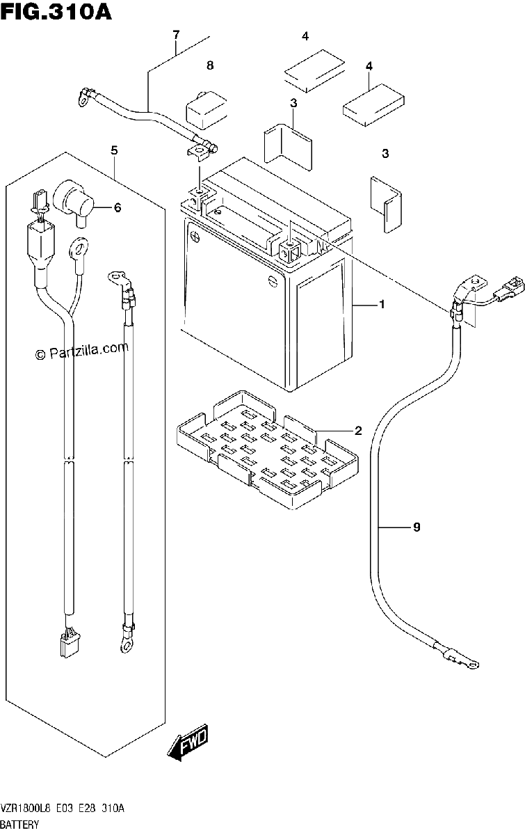 Diagrama de 310A BATTERY