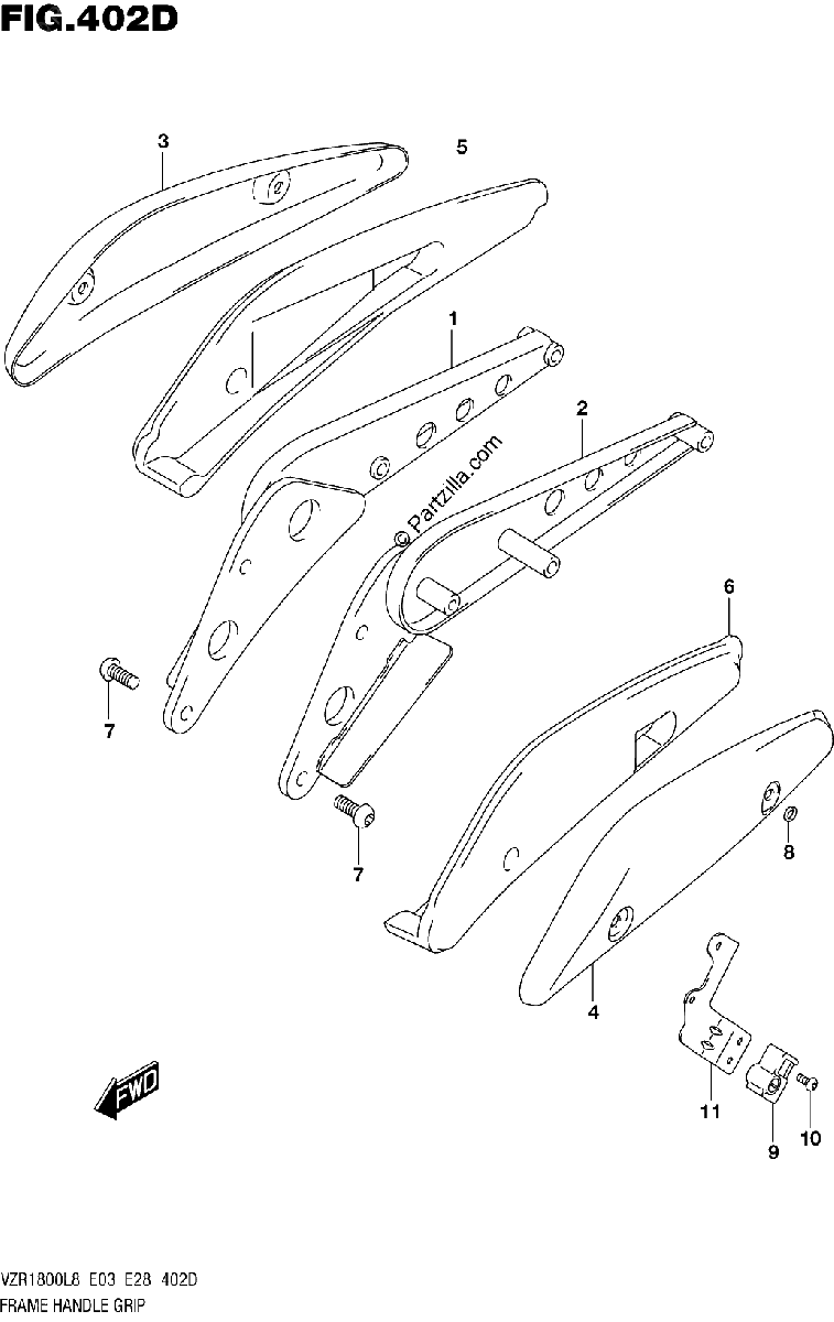 Diagrama de 402D FRAME HANDLE GRIP VZR1800BZL8 E33