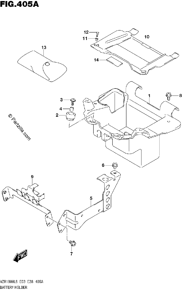 Diagrama de 405A BATTERY HOLDER
