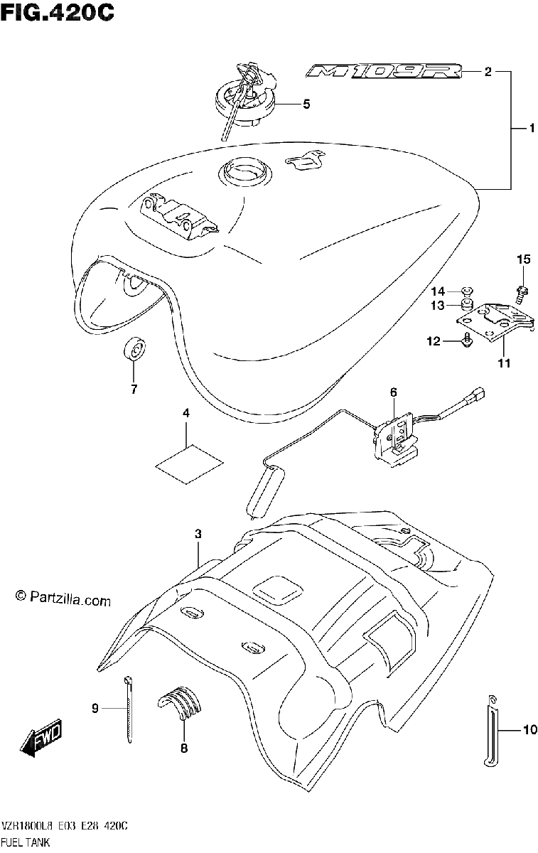 Diagrama de 420C FUEL TANK VZR1800BZL8 E28