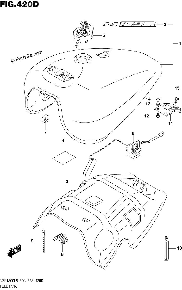 Diagrama de 420D FUEL TANK VZR1800BZL8 E33