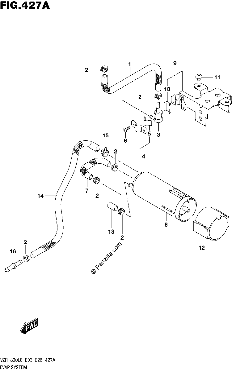 Diagrama de 427A EVAP SYSTEM VZR1800BZL8 E33