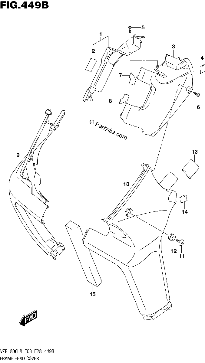 Diagrama de 449B FRAME HEAD COVER VZR1800BZL8 E03